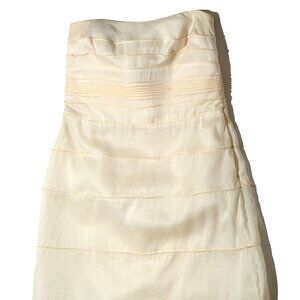 Akris Punto Strapless Off-White Cocktail Dress – Elegant Party Look, Size 10